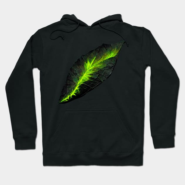 Dark Leaf Florescent Hoodie by JequiPrint